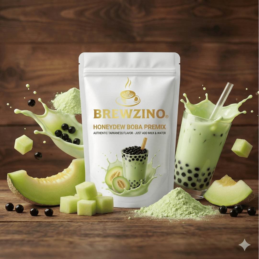 Brewzino Honeydew Bubble Tea Premix